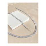 Inure Jewelry Shining Star Silver Su Yolu Vip Baget Kesim Gümüş Kaplama Çelik (KOLYE & BİLEKLİK) 2'li Set