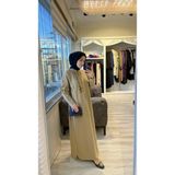Invee 6925 Fırfır Detaylı Camel Elbise