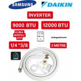 Inverter 9000 Btu ve 12000B Btu 3 Metre 1/4-3/8 Alamünyum Boru Kiti - İnverter 9000 Btu ve 12000 Btu Klima Boru Seti Kiti