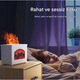 Invicta 3D Şömine Tasarımlı Hava Nemlendirici, Ateş Simülasyonlu Aroma Terapi Difüzör, Otomatik Kapanma Özellikli, Sessiz Çalışma - Beyaz