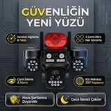 Invicta 4 Lensli Wi-Fi Dış Mekan Güvenlik Kamerası | 360° Ptz Döner, Aı Insansı Takip, Gece Renkli Görüntü, Siren ve Sesli,kör Noktasız - Füme