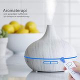 Invicta 550ML Aramolı Hava Terapi Aromaterapi Difüzör, 7 LED Renkli Işık, Uzaktan Kumandalı, Sessiz Çalışma, Otomatik Kapanma, 3 Zamanlayıcı Ayarlı, Ahşap Görünümlü Nemlendirici - Bakır Rengi
