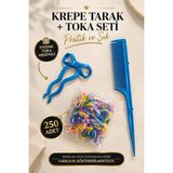 İnvictus Design Invictus Design Karışık 2'li Set Canlı Renkler Profesyonel Krepe Tarak & Perma Örgü Minik Lastik Toka ve Fiyonk Gizli Saç Çatal Hediyeli