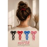 invictus design Kadın Karışık Asortik Renkler Fiyonk Figürlü Gizli Topuz Tokası Saç Düzenleyici Saç U Pin Firkete Fransız Kore Saç Çatalı 1 Adet