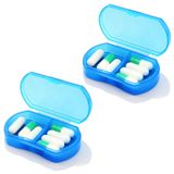INVODA Hap Kutusu Düzenleyici Cep Küçük Hap Tutucu, Günlük Öğleden Sonra ve Öğleden Sonra Kapları, İlaç Tutucu, İlaç, Vitamin, Takviye için İdeal, Seyahat için Mükemmel, Cüzdan için İdeal (2 ADET, Mavi)