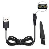 INVODA Tıraş Makinesi Başlığı Yedek Şarj Cihazı ve Fırça Elektrikli Tek Tıraş Makinesi Temizleme Bursh USB Veri Kablosu Güç Düzeltici Solo Kafa Değiştirme Şarj Hattı (1Tıraş Makinesi Kablosu ve Fırça)