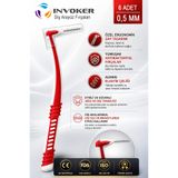INVOKER Arayüz Fırçası Diş Ara Yüz Fırçası Diş ve Diş Teli Arası Temizleme Fırçası 0,5 mm Kırmızı 6 Adet