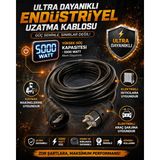 İNWATT 17 Metre Kaynak Makinesi, Elektrikli Araç, Isıtıcı Uzatma Ara Kablosu Seyyar Kauçuk Başlıklı 3x2.5mm² Ttr Siyah
