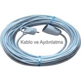 İNWATT 3 Metre Topraklı Tekli Priz Uzatma Seyyar Ara Kablosu Beyaz