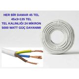 İNWATT 9 Metre Kaynak Makinesi,elektrikli Araç, Klima, Isıtıcı Elektrik Uzatma Ara Kablosu 3x2.5 Beyaz