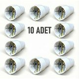İnwatt Dişi Fiş 10 Adet Topraklı Yüksek Dayanımlı Beyaz