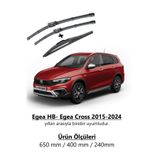 Inwells Fiat Egea Hb- Egea Cross 2015-2024 Uyumlu Ön Ve Arka Silecek Takımı
