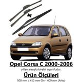 Inwells Opel Corsa C 2000-2006 Ön ve Arka Muz Silecek Takımı