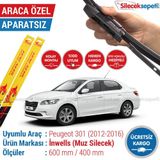Inwells Peugeot 301 2012-2016 Muz Silecek Takımı