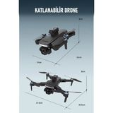 İnwelt K2 Drone –Katlanabilir 720p Hd Çekim Hafif ve Taşınabilir Hd Çift Kamera, Engel Algılama, Fırçasız Motor, Taşıma Çanta Hediyeli - Siyah
