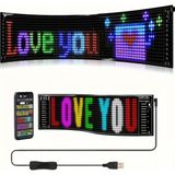 İnwelt S'82 Matrix LED Ekran, Esnek, 12X59 cm Telefon Kontrollü, Cama Yapışan, Araba, Kamyon, Dükkan, Şeytan Gözler Kayan Yazı