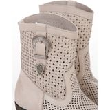 İnyola Shoes 8013 Kadın Hakiki Deri Yandan Tokalı Yazlık Bot Taş Rengi