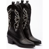 İnyola Shoes Kadın Cilt Nakışlı Western Kovboy Çizme 7014 - Siyah