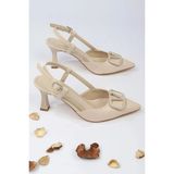 İnyola Shoes Kadın Cilt Toka Detaylı Topuklu Ayakkabı 3066 - Ten