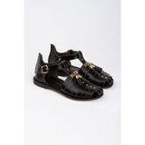 İnyola Shoes Kadın Hakiki Deri Püsküllü Bodrum Sandaleti 6257 - Siyah