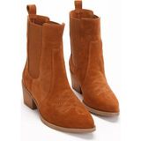 İnyola Shoes Kadın Hakiki Süet Deri Western Bot Sugero 5103 - Taba Süet