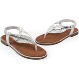 İnyola Shoes Kadın Taş Detaylı Gümüş Parmak Arası Sandalet Termo Malzeme ile Şık Tasarım 6180
