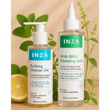 Inza Aha/bha Tonik + Yüz Temizleme Jeli Seti –gözenek Sıkılaştırıcı, Arındırıcı Bakım ikilisi