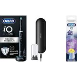 Io Sense ile Io - 10 Siyah Elektrikli/şarjlı Diş Fırçası + Oral-B Io Radiant White Beyaz Diş Fırçası Yedek Başlığı 4 Adet - Standart - Renkli
