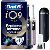 Io9 Şarjlı/elektrikli Diş Fırçası, 2'li Set, Rose Quartz & Siyah, 2 Fırça Başlığı, Hızlı Manyetik Şarj Cihazı, Uzun Ömürlü Pil, Şarj Eden Seyahat Kabı - Standart - Renkli