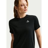 IO9650-010 W ACG TRAIL DF SS TOP Siyah Yuvarlak Yaka Düz Kadın T-Shirt