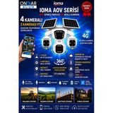 Ioma Sg407 4 Kameralı 3Ptz'li 4G Solar Güvenlik Kamerası 10X Zoom Hieasy