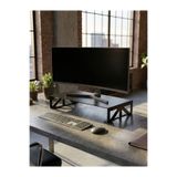 İON DESİGN Premium Lazer Kesim Metal Monitör Standı ve Masaüstü Organizer - Bilgisayar Ekran Yükseltici