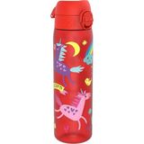 ION8 - Geri Dönüştürülmüş Plastik - Recyclon - İnce Suluk - Kırmızı Unicorn - 500 ml - Sızdırmaz - BPA İçermeyen - Çok Renkli