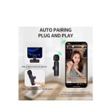 İOS İPHONE İPAD ANDROİD UYUMLU KABLOSUZ TEKLİ YAKA MİKROFONU LİGHTNİNG-TYPE C GİRİŞLİ YOUTUBE VİDEO CANLI YAYIN