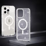iP.11 13 14 15 16 17 Pro Max için Kristal Parlak Simli Manyetik Kılıf [Sararma Önleyici] ŞARJ özellikli iphone için Sert Mika Şeffaf Kılıf (iPhone 16 Plus ile Uyumlu Şeffaf Manyetik Kılıf)