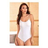 İp Askılı Kadın Çıtçıtlı Kancalı Body Beyaz 2081B
