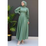 Ip Kuşaklı Elbise Mint - Mint - Yeşil - 44