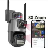 Ip66 Su Geçirmez 9Mp Çift Lensli 8X Zomlu Wifi Ptz Pollis Çakarlı Güvenlik Kamerası