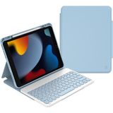 iPad 10.2 8.nesil Uyumlu Klavyeli Kılıf Wiwu Protective Gizli Kalem Bölmeli Mavi