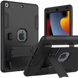 iPad 10,2 inç için kılıf, Puxicu Ağır Hizmet Sağlam Koruyucu, iPad 9./8./7. Nesil 10.2 inç Tablet için Kılıf, Siyah