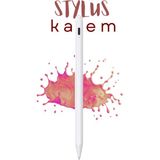 iPad 10,9 10.nesil Uyumlu Avuç Içi Reddetmeli Dokunmatik Fuchsia Özel Çizim ve Yazı Kalemi - Beyaz