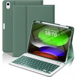 İpad 11 A16 2025 / 10. Nesil 10.9 Klavyeli Kılıf Bluetooth Kalem Bölmeli Koruyucu (Türkçe Klavye) Koyu Yeşil