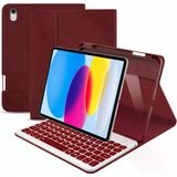 Ipad 11 A16 2025 / 10. Nesil 10.9 Klavyeli Kılıf Bluetooth Kalem Bölmeli Koruyucu (Türkçe Klavye) - Mürdüm