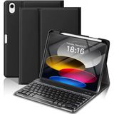 İpad 11 A16 2025 / 10. Nesil 10.9 Klavyeli Kılıf Bluetooth Kalem Bölmeli Koruyucu (Türkçe Klavye) Siyah