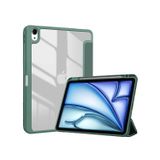 iPad 11 A16 2025 & iPad 10. Nesil 10.9” Tablet Kılıfı – Kalem Bölmeli, Uyku Modlu, Tri-Folding Stand (Koyu Yeşil)