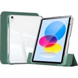 iPad 11.nesil 2025 Kılıf Magnetik Ayrılabilen Airbagli Zore Sliding Tablet Kılıfı - Koyu Yeşil