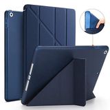 iPad 2 3 4 ile uyumlu Kılıf Trifolding Arkası Silikon Smart A1395 A1396 A1397 A1416 A1430 A1403 A1458 A1459-460 Lacivert