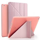 iPad 2 3 4 ile uyumlu Kılıf Trifolding Arkası Silikon Smart A1395 A1396 A1397 A1416 A1430 A1403 A1458 A1459-460 Rose Gold