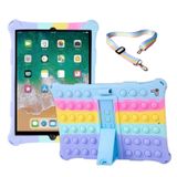 iPad 5. Nesil 2017/2018 9,7 inç için Çocuk Kılıfı Kız Çocuk, UFAINEI Fidget Push Bubble Tablet Kılıfı Ayaklık, Omuz Askısı ve Kalem Tutuculu iPad 9,7 inç için Pop it Kılıf