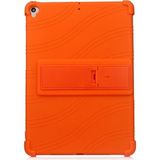 Ipad 7 10.2 Inch- Ipad Air 3 10.5 Inch Kılıf Standlı Darbe Emici Silikon Kılı - TOPRAK4382-8 - Kırmızı